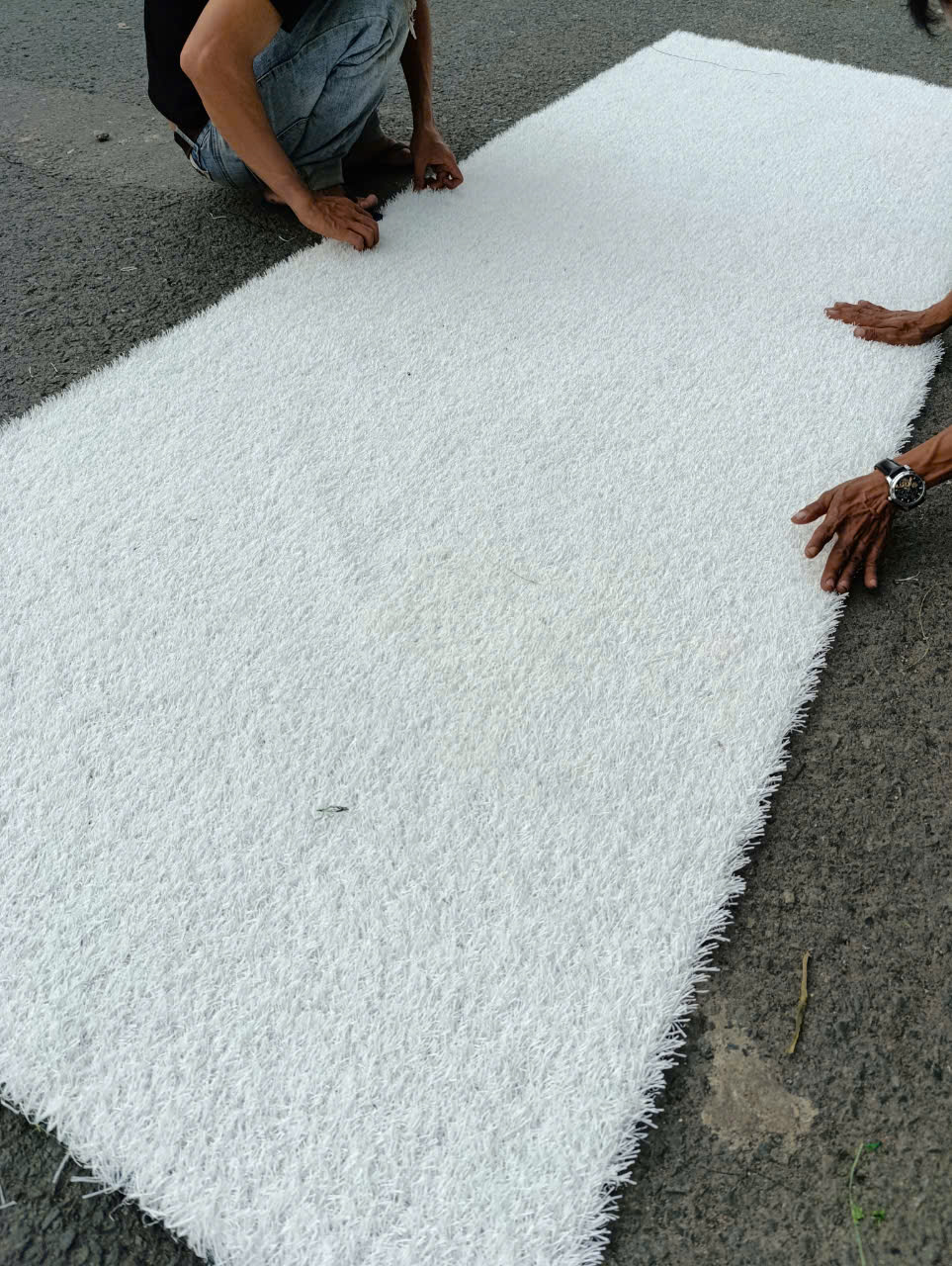 Thảm cỏ màu trắng
